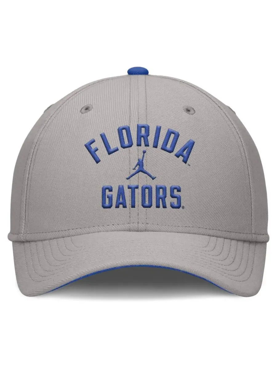Jordan Мужская серая бейсболка Florida Gators Rise Prep Performance Flex Hat — изображение 2 из 4, серый