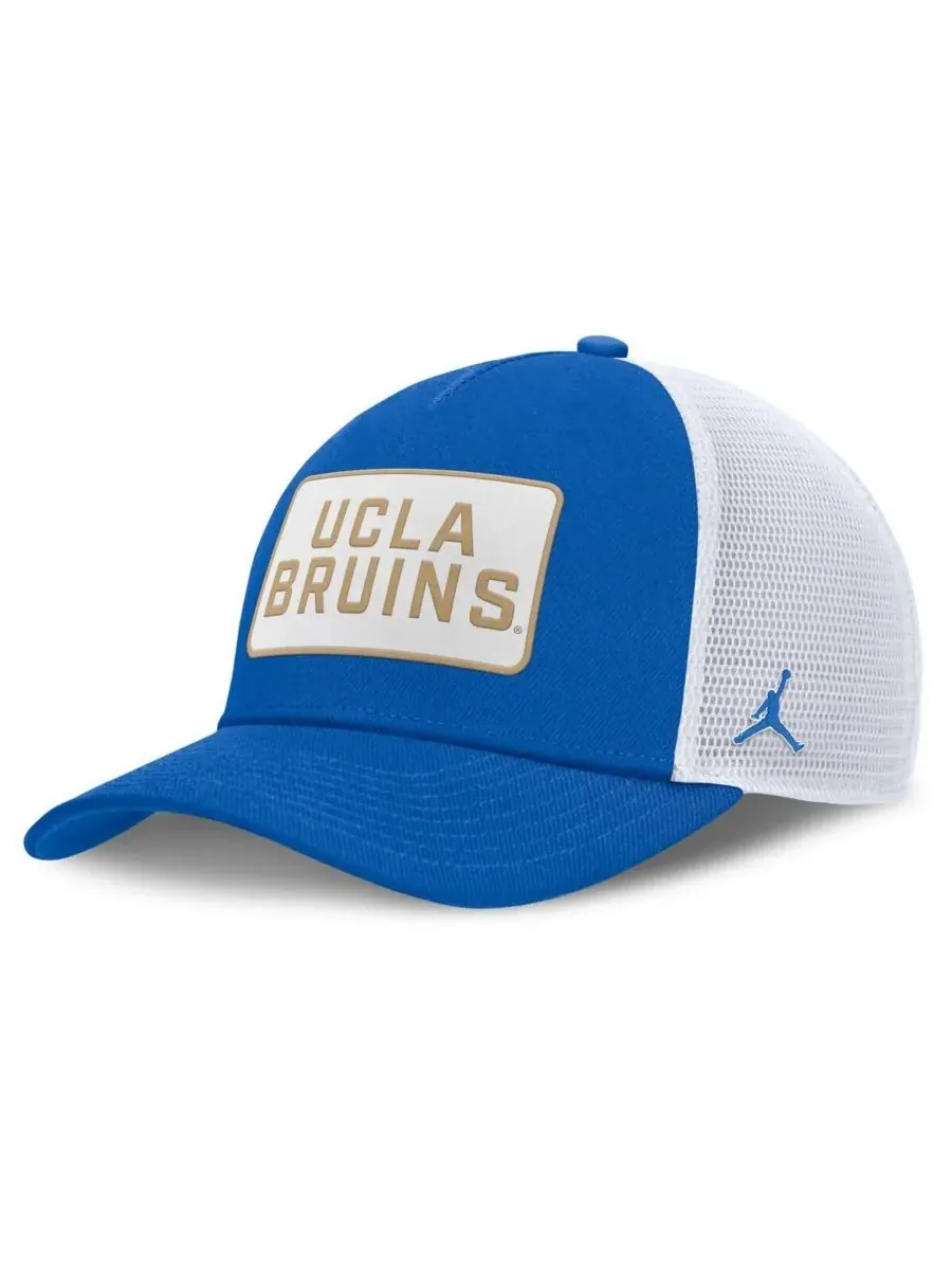 Jordan Мужская сине-белая регулируемая бейсболка-тракер с нашивкой UCLA Bruins 2025 On-Field Rise