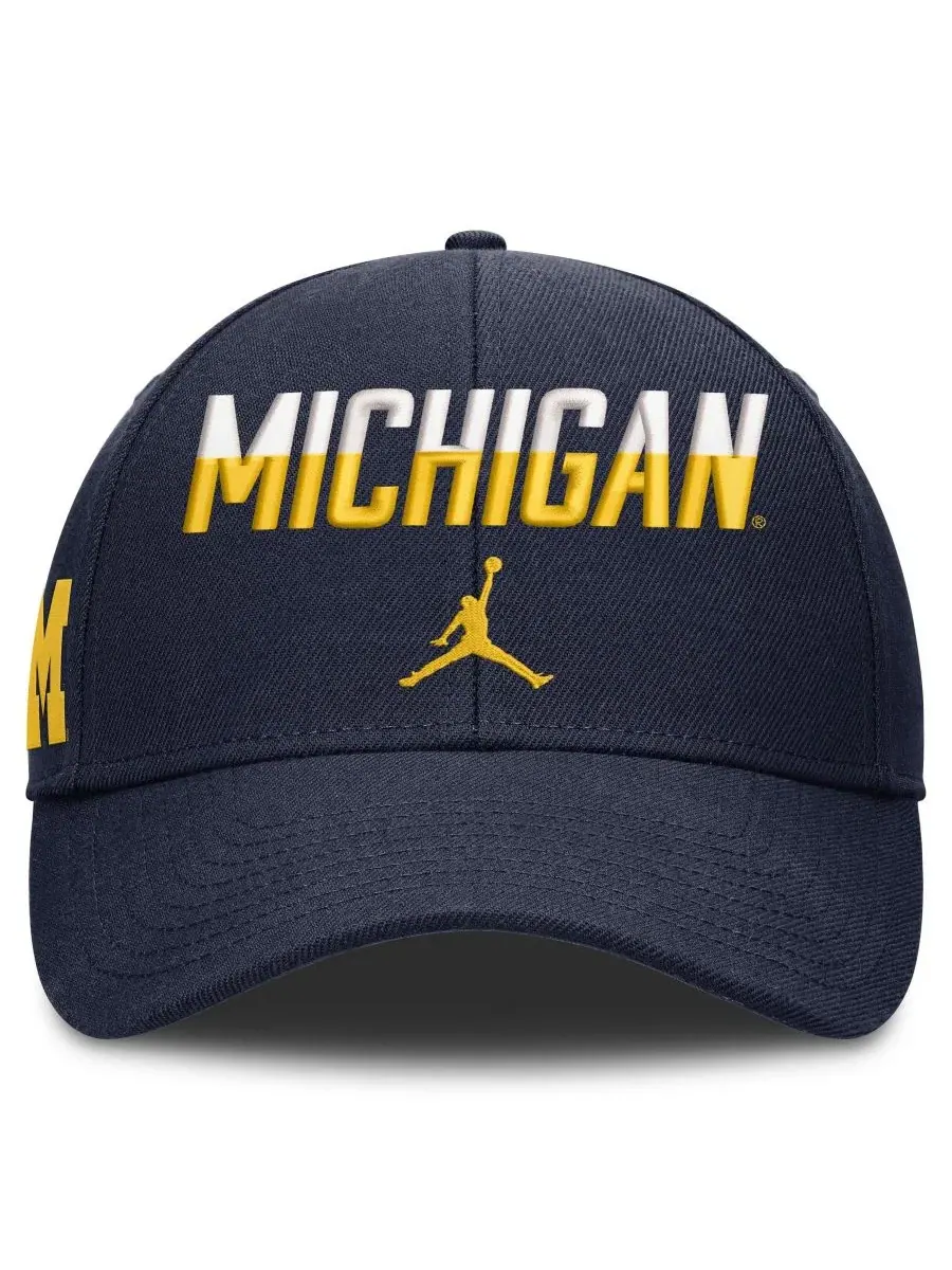 Кепка с вышивкой Michigan Wolverines Jordan — изображение 2 из 4, темно-синий