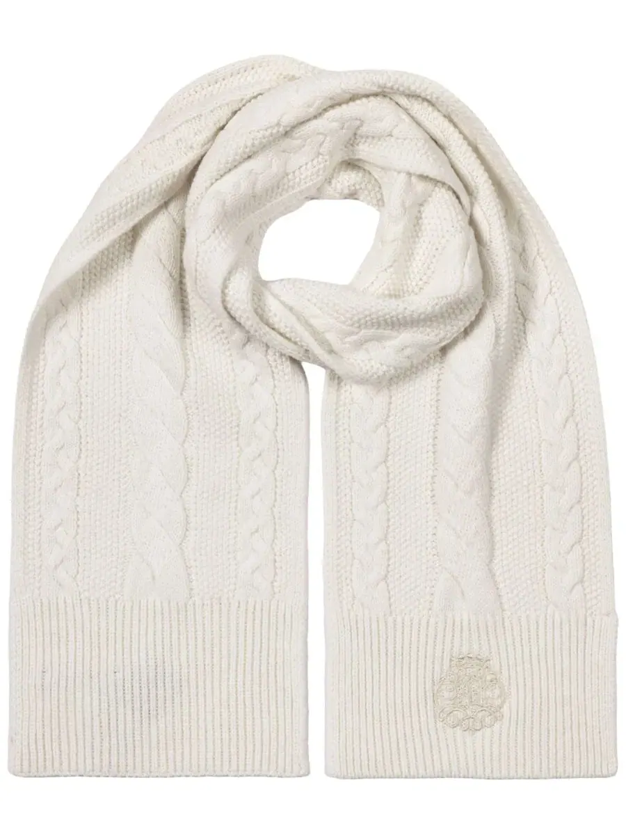 Шарф с косами и вышивкой, модель Direct Embroidery Cable Scarf Lauren Ralph Lauren