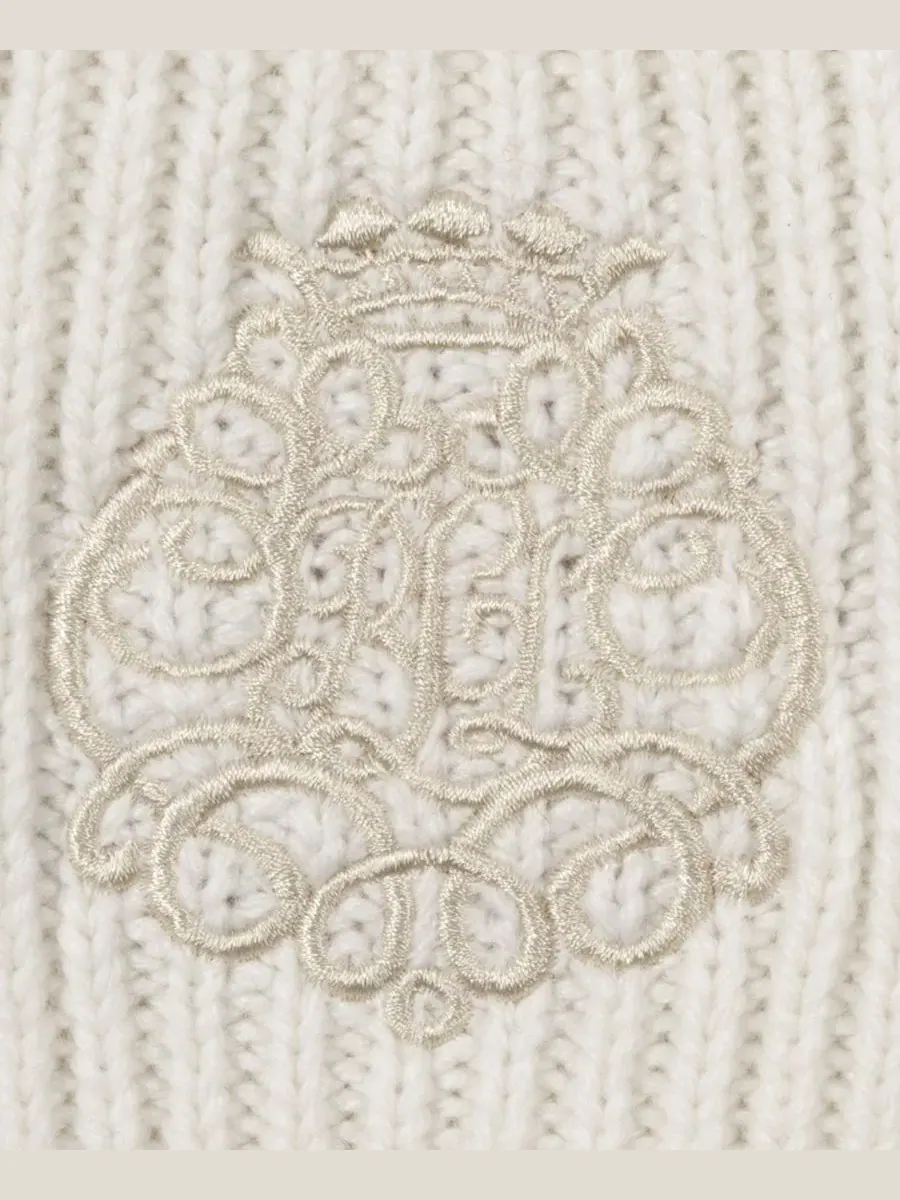 Шарф с косами и вышивкой, модель Direct Embroidery Cable Scarf Lauren Ralph Lauren — изображение 4 из 4, бежевый