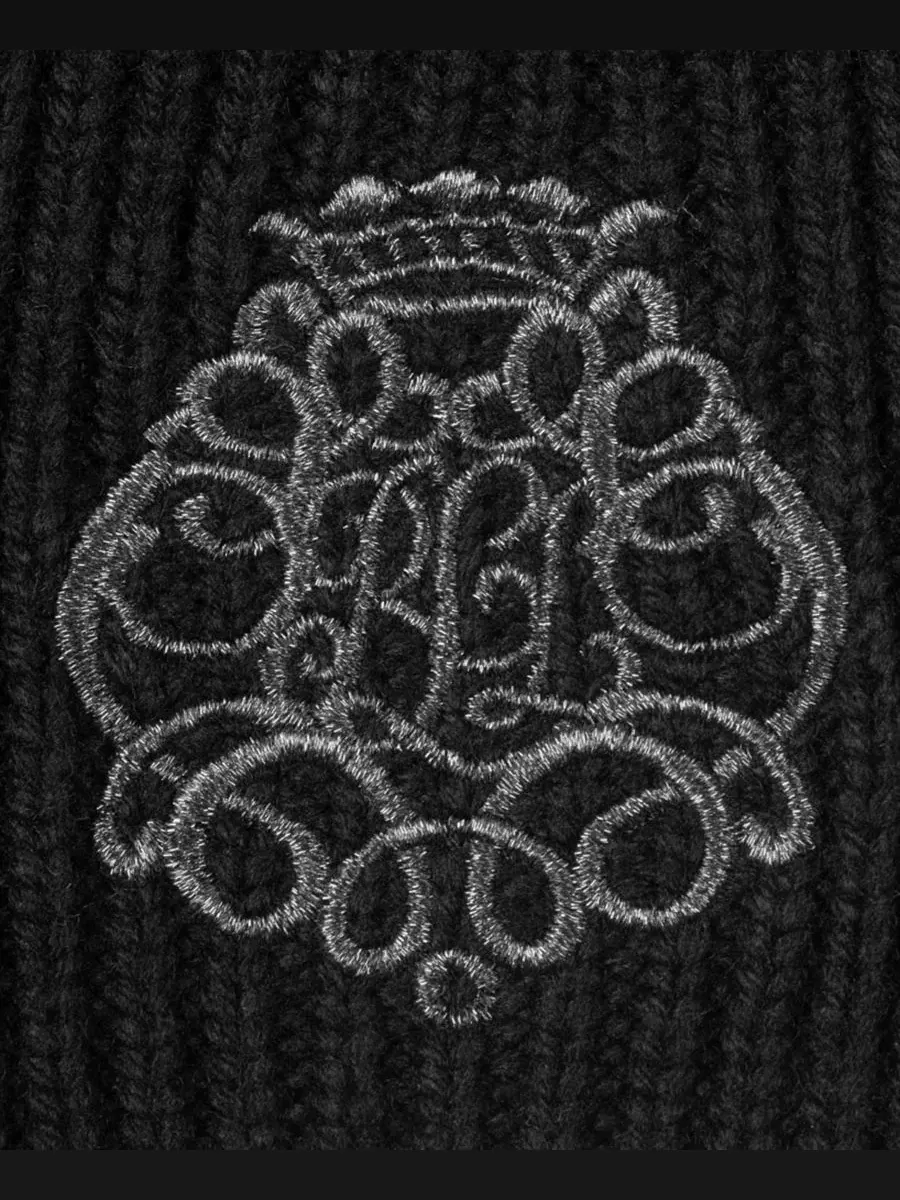 Шарф с кабельным узором и вышивкой Direct Embroidery Cable Scarf Lauren Ralph Lauren — изображение 4 из 4, черный