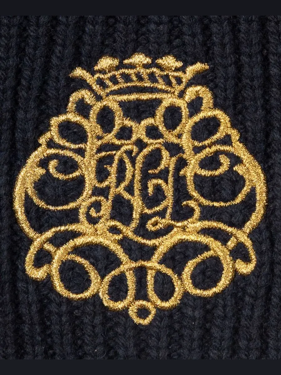 Шарф с прямым вышитым логотипом, модель Direct Embroidery Cable Scarf Lauren Ralph Lauren — изображение 4 из 4, темно-синий