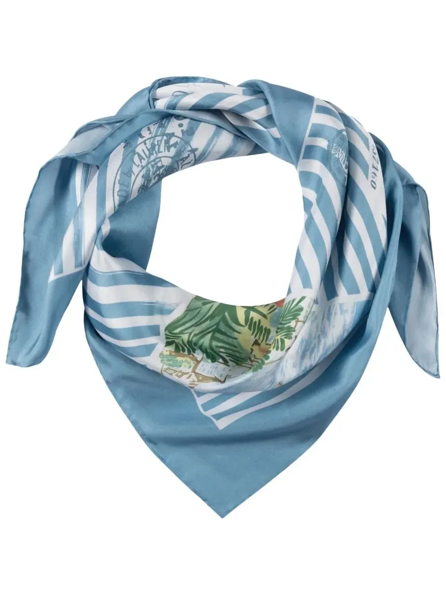 Шелковый платок Summer Postcard Conversational Scarf Lauren Ralph Lauren — изображение 2 из 3, синий