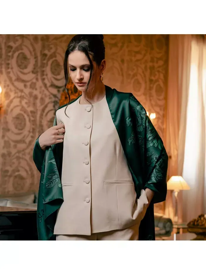 Изабелла - Шелковый шарф/палантин для женщин Elizabetta — изображение 3 из 6, зеленый