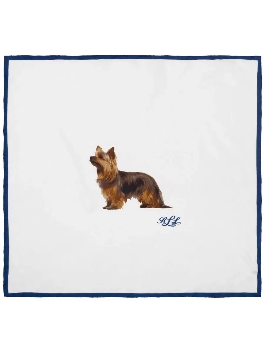 Шелковый платок с принтом Dog Conversational Small Square Scarf Lauren Ralph Lauren