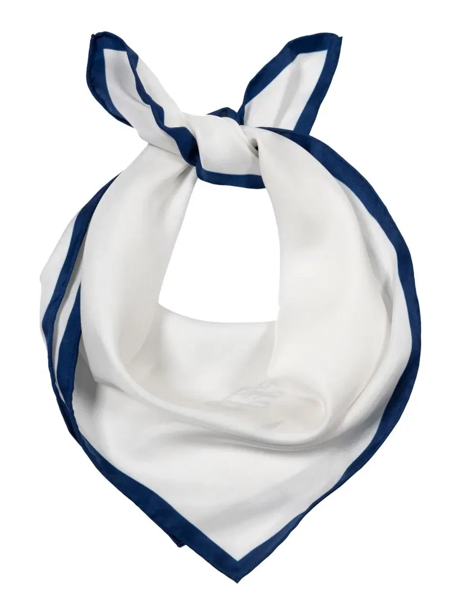 Шелковый платок с принтом Dog Conversational Small Square Scarf Lauren Ralph Lauren — изображение 2 из 4, кремовый