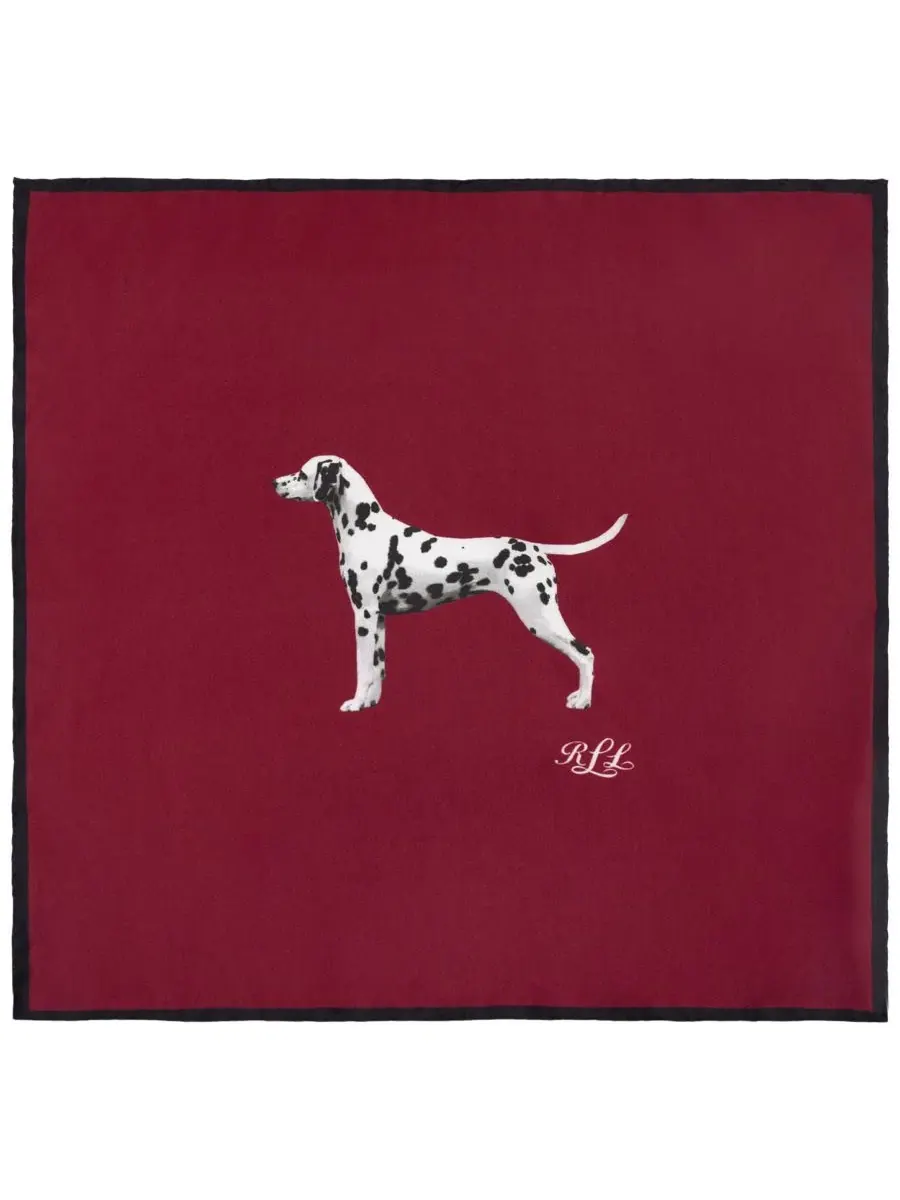 Шелковый платок с принтом Dog Conversational Small Square Scarf Lauren Ralph Lauren