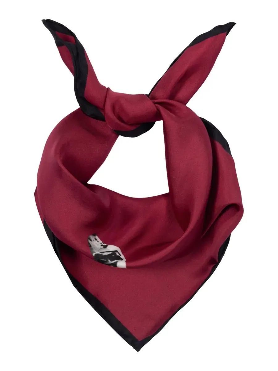 Шелковый платок с принтом Dog Conversational Small Square Scarf Lauren Ralph Lauren — изображение 2 из 4, красный