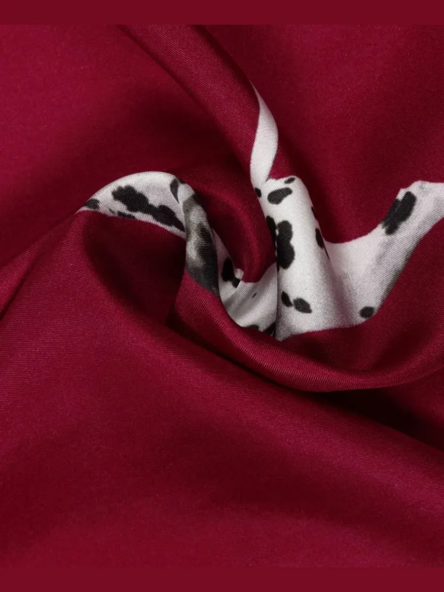 Шелковый платок с принтом Dog Conversational Small Square Scarf Lauren Ralph Lauren — изображение 3 из 4, красный