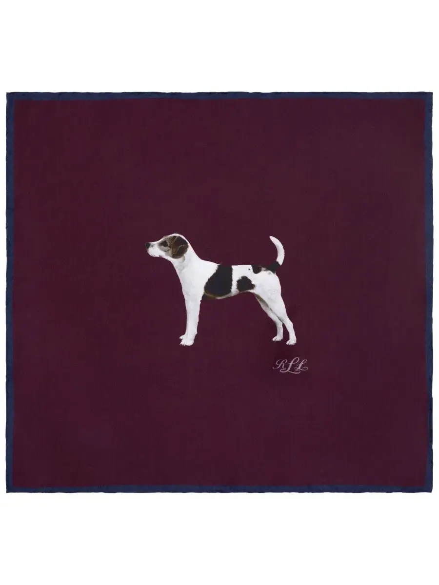 Шелковый платок с принтом Dog Conversational Small Square Scarf Lauren Ralph Lauren
