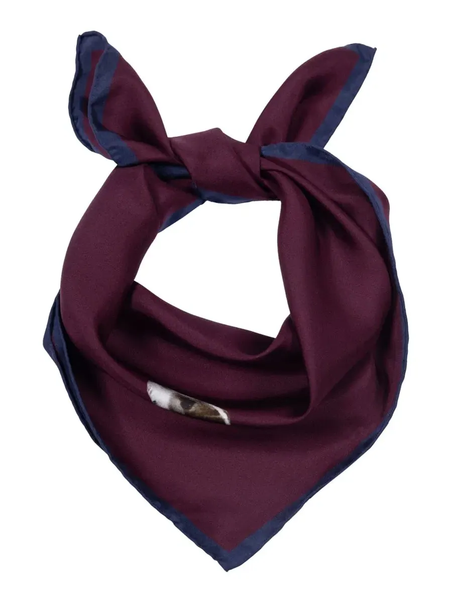 Шелковый платок с принтом Dog Conversational Small Square Scarf Lauren Ralph Lauren — изображение 2 из 4, красный