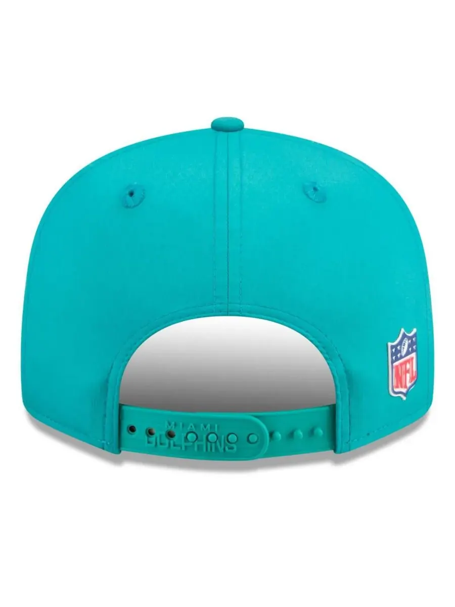 Мужская бейсболка Aqua Miami Dolphins 2025 Sideline Throwback Split Panel 9FIFTY Snapback New Era — изображение 2 из 5