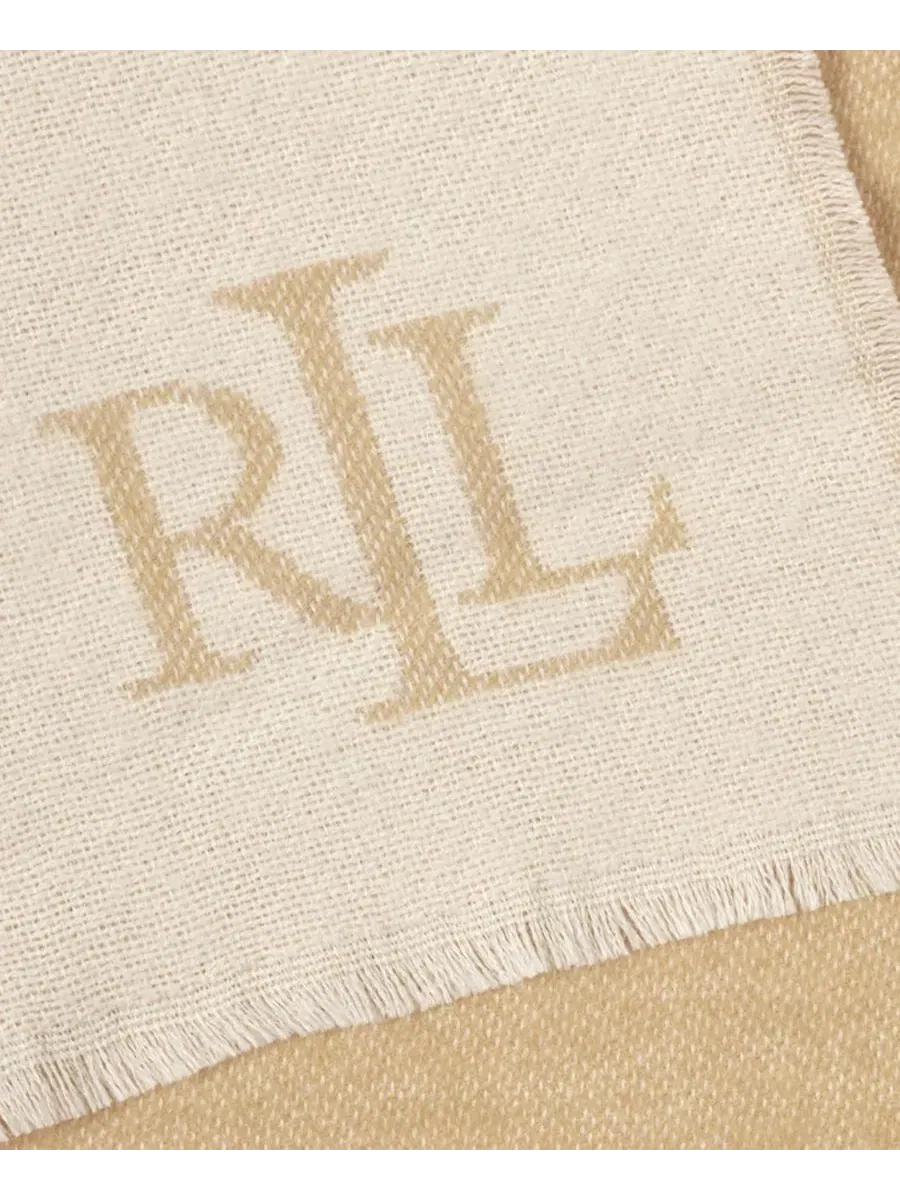 Палантин с жаккардовым узором Equestrian Jacquard Wrap Lauren Ralph Lauren — изображение 5 из 6, кремовый