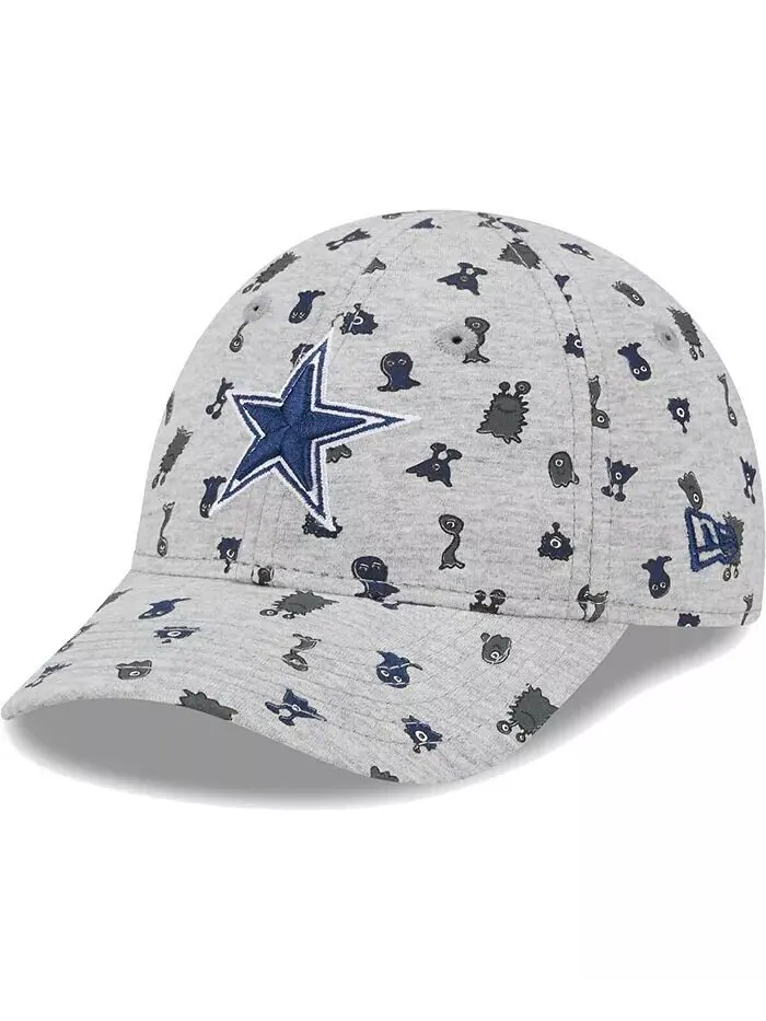 Серая гибкая шляпа Dallas Cowboys Critter 9FORTY для маленьких мальчиков и девочек New Era