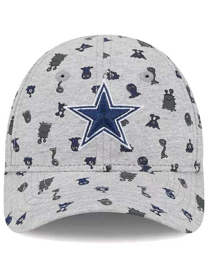 Серая гибкая шляпа Dallas Cowboys Critter 9FORTY для маленьких мальчиков и девочек New Era — изображение 2 из 4