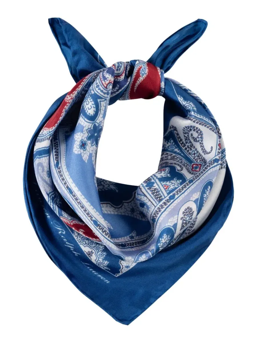 Небольшой квадратный шарф с узором «пейсли» Lauren Ralph Lauren — изображение 2 из 3, синий