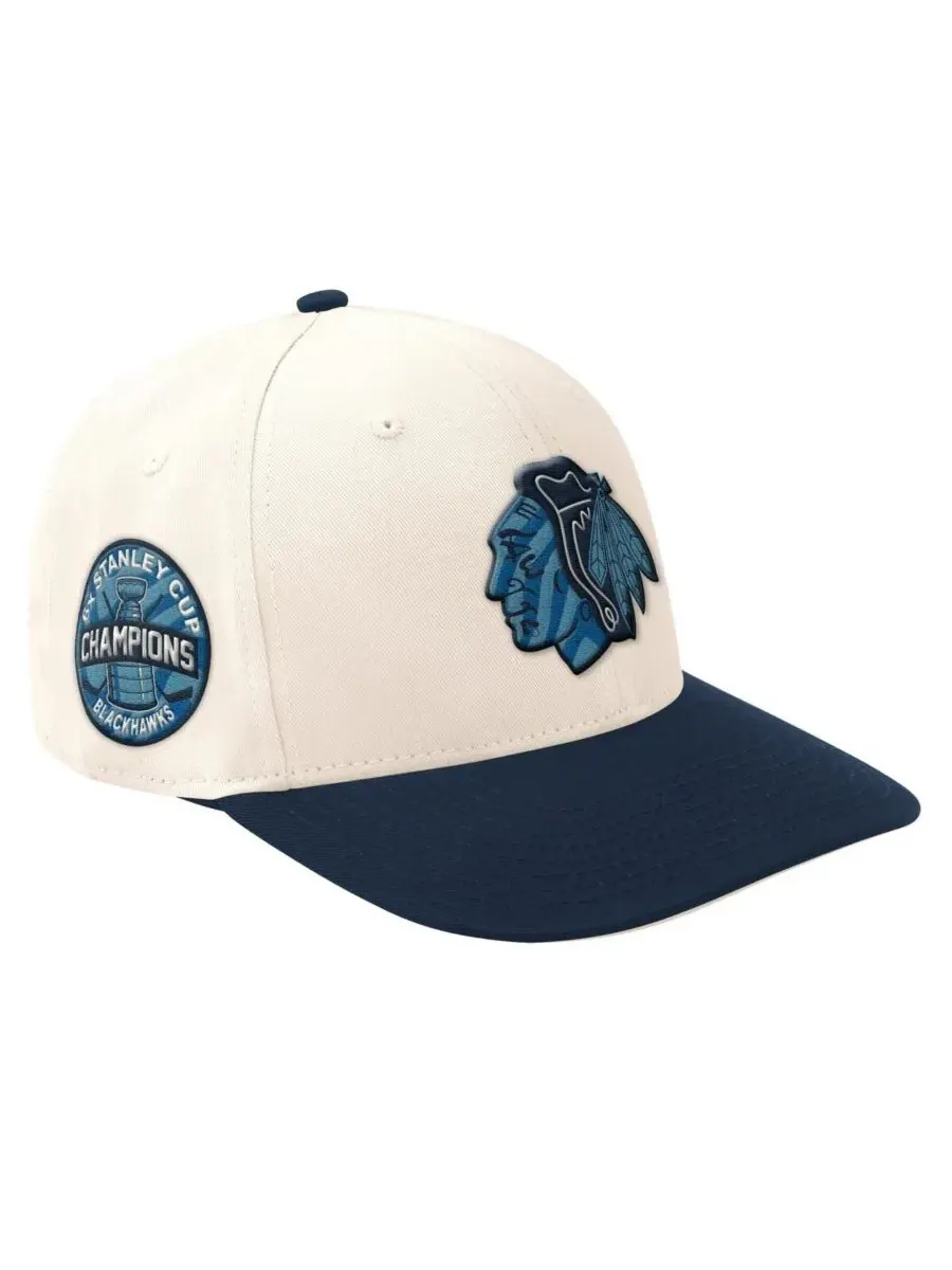Starter Мужская кепка Chicago Blackhawks Blue Wave Classic с регулируемым размером — синий