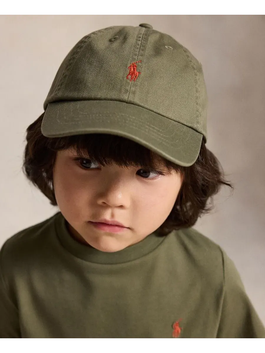 Кепка-бейсболка с изогнутым козырьком Cotton Twill Polo Ralph Lauren — изображение 3 из 3, оливковый