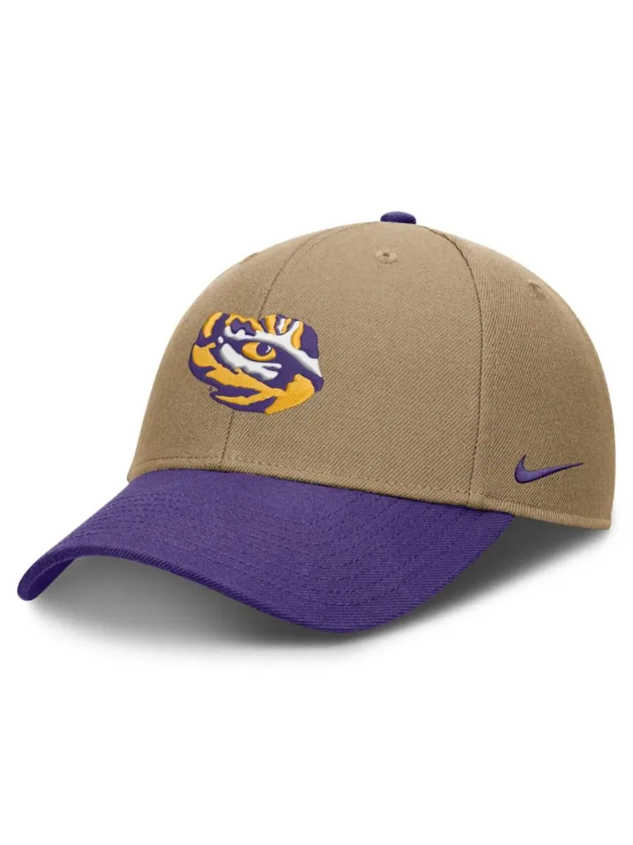Бейсболка LSU Tigers Primetime Rise Dri-FIT с козырьком Nike