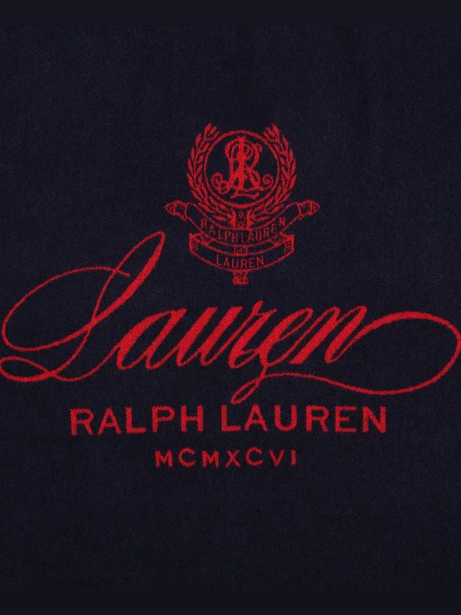 Палантин с жаккардовым гербом Lauren Ralph Lauren — изображение 4 из 4, темно-синий/красный
