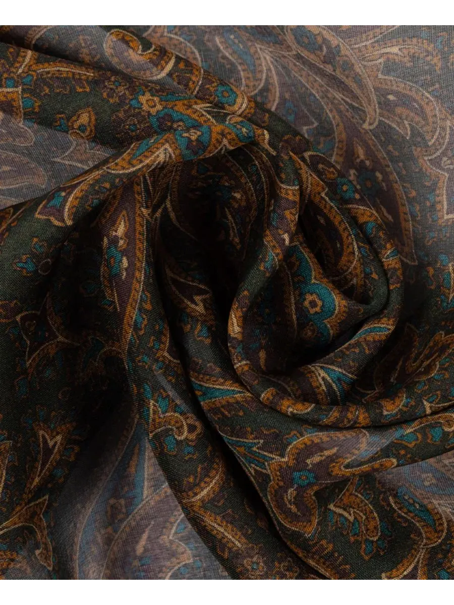 Шелковый платок с принтом Paisley Small Square Lauren Ralph Lauren — изображение 3 из 4, темный зеленый