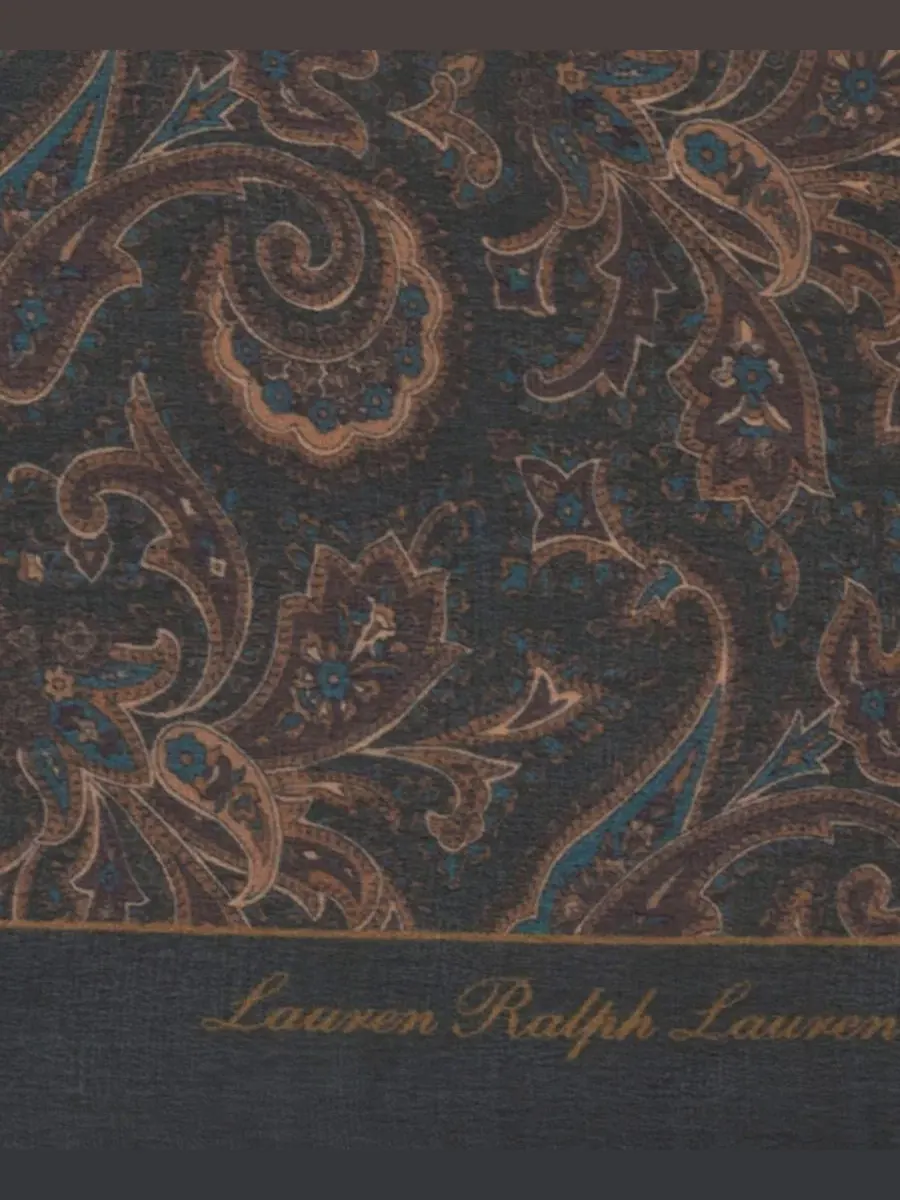 Шелковый платок с принтом Paisley Small Square Lauren Ralph Lauren — изображение 4 из 4, темный зеленый