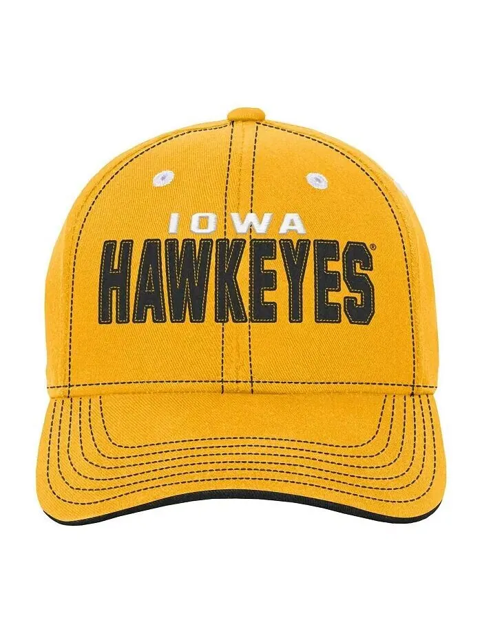 Регулируемая шапка Old School с напуском Gold Iowa Hawkeyes для больших мальчиков и девочек — изображение 2 из 3, золото