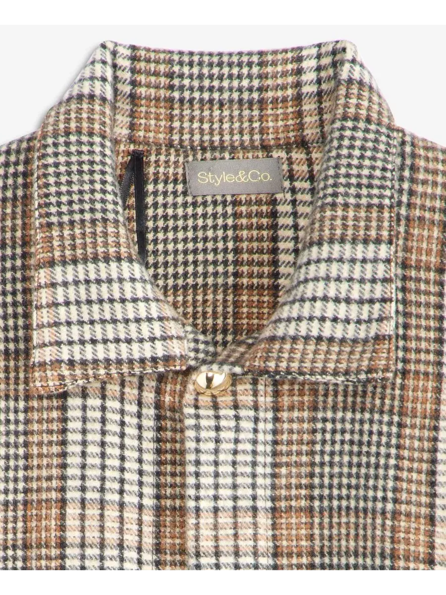 Шаль с принтом в клетку Houndstooth Style & Co — изображение 2 из 3, прозрачный