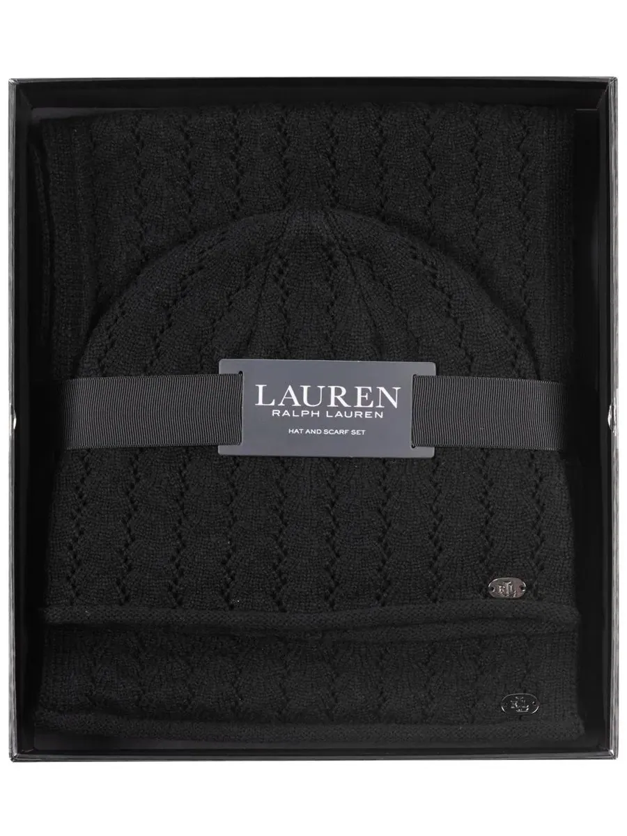 Комплект из шапки и шарфа с вышитым логотипом LRL Lauren Ralph Lauren