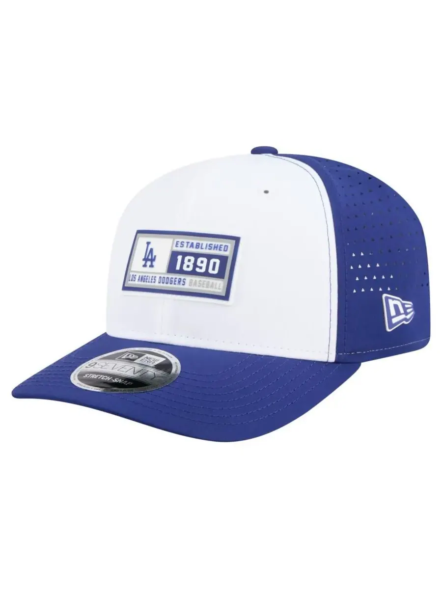 New Era Мужская кепка Los Angeles Dodgers Established Patch 9SEVENTY белого/королевского цвета с