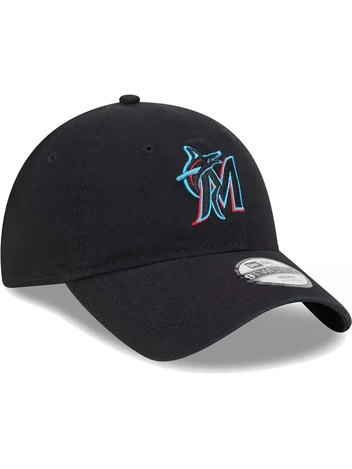 Черная регулируемая шапка Little Boys and Girls Miami Marlins Team 9TWENTY New Era — изображение 4 из 5