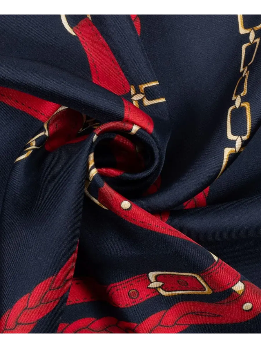 Шелковый платок с поясом, модель Belting Square Scarf Lauren Ralph Lauren — изображение 3 из 3, темно-синий