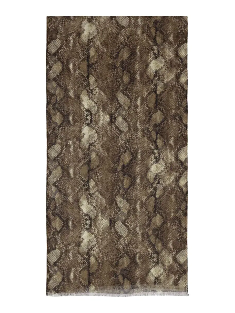Шелковый шарф с абстрактным принтом, модель Abstract Silk Oblong Scarf Lauren Ralph Lauren — изображение 2 из 4, коричневый