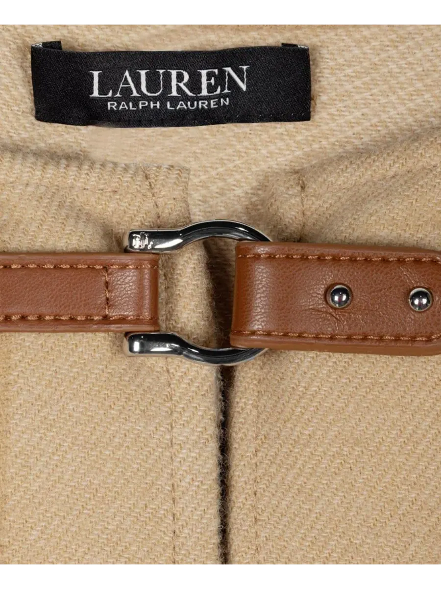 Шерстяная накидка с пряжкой Belting Jacquard Buckle Closure Ruana Lauren Ralph Lauren — изображение 4 из 4, коричневый