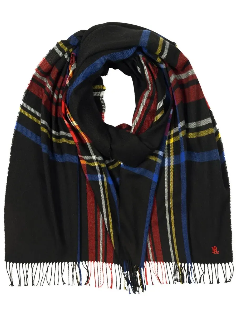 Шарф с принтом Exploded Plaid Merino Lauren Ralph Lauren — изображение 5 из 8, кремовый