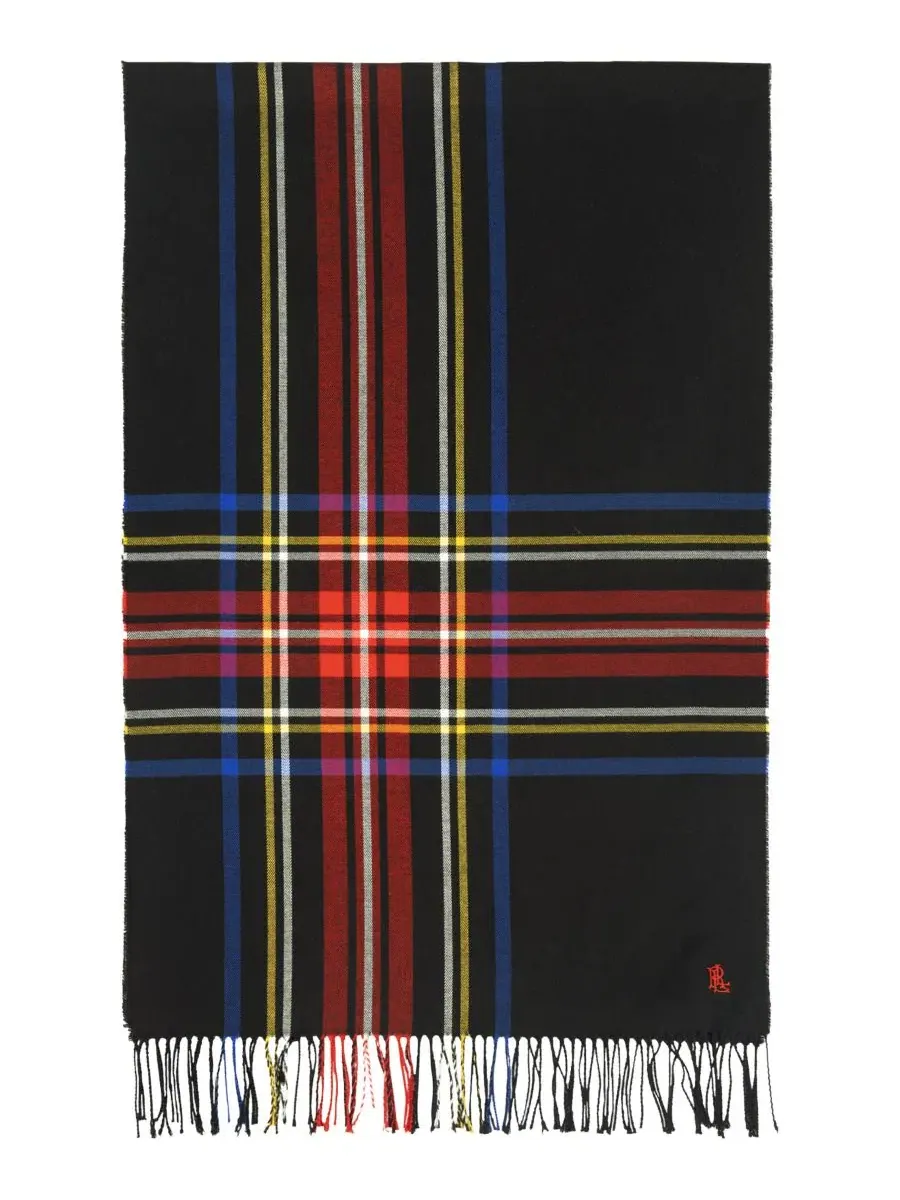 Шарф с принтом Exploded Plaid Merino Lauren Ralph Lauren — изображение 4 из 8, черный