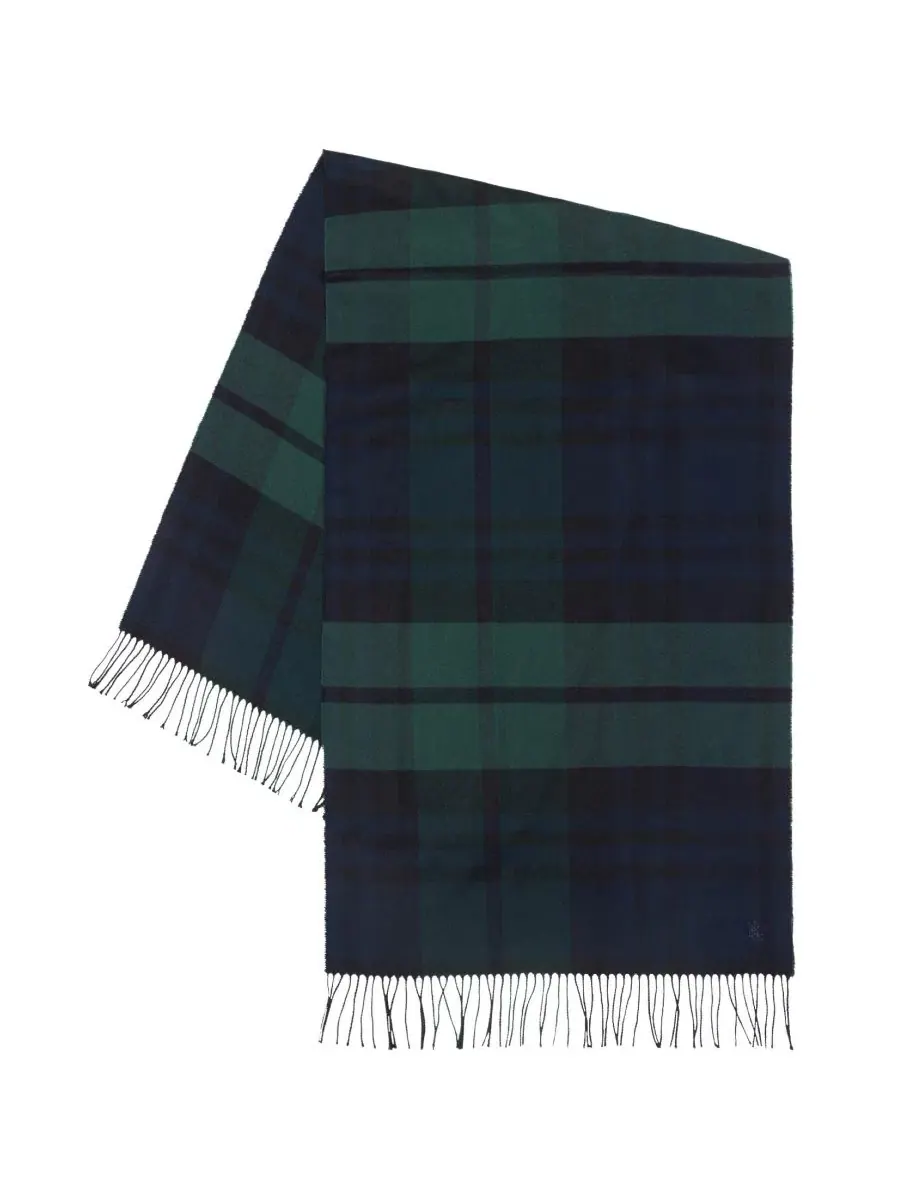 Шарф с принтом Exploded Plaid Lauren Ralph Lauren — изображение 2 из 8, темно-синий/зеленый