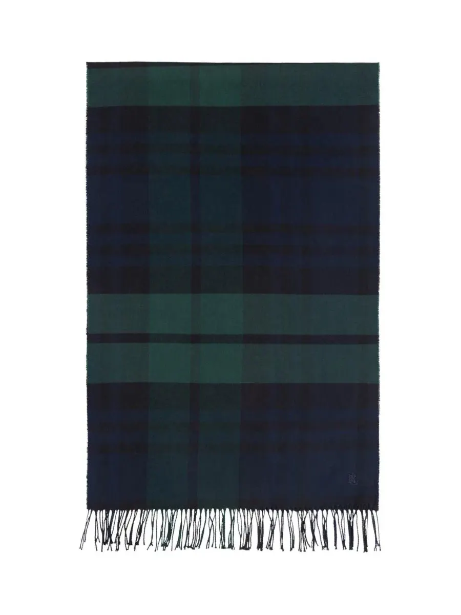 Шарф с принтом Exploded Plaid Lauren Ralph Lauren — изображение 3 из 8, темно-синий/зеленый