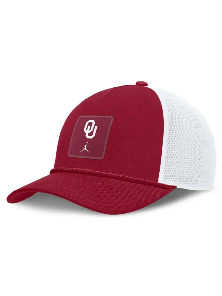 Кепка-тракер с веревочным декором Oklahoma Sooners 2026 On-Field Gameday Rope Trucker Jordan