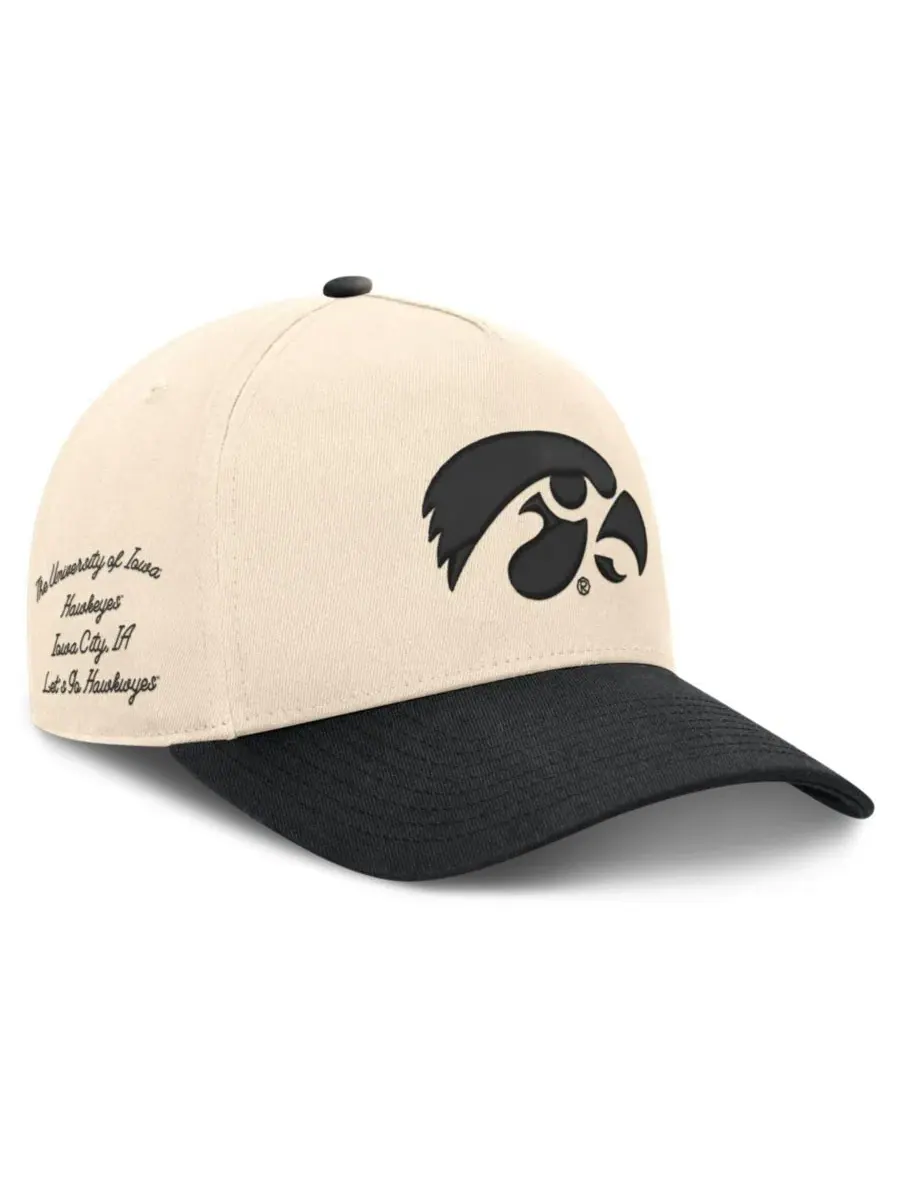 Кепка Nike Campus Prep Rise Adjustable с вышивкой Iowa Hawkeyes — изображение 3 из 4, натуральный черный