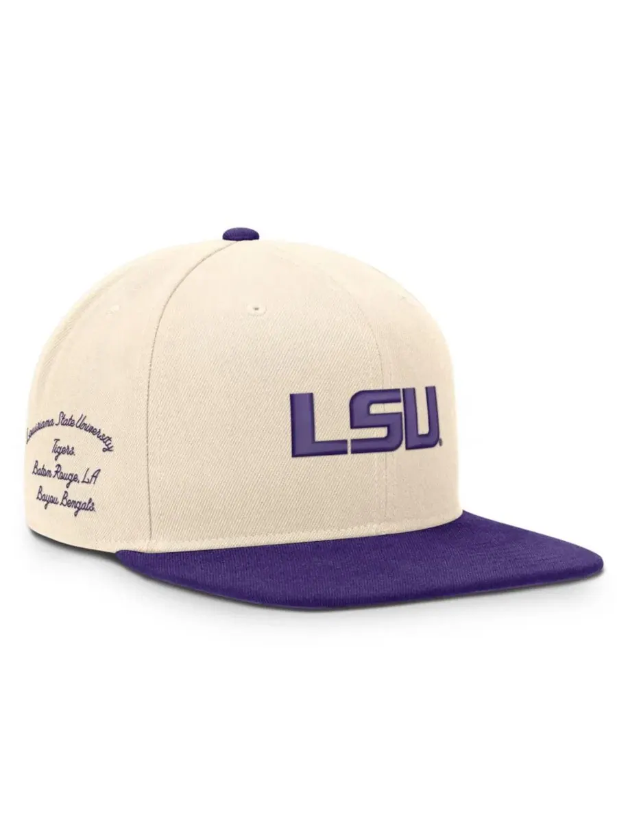 Кепка-снэпбек с высокой тульей и плоским козырьком, с вышивкой LSU Tigers Nike — изображение 3 из 4, натуральный фиолетовый