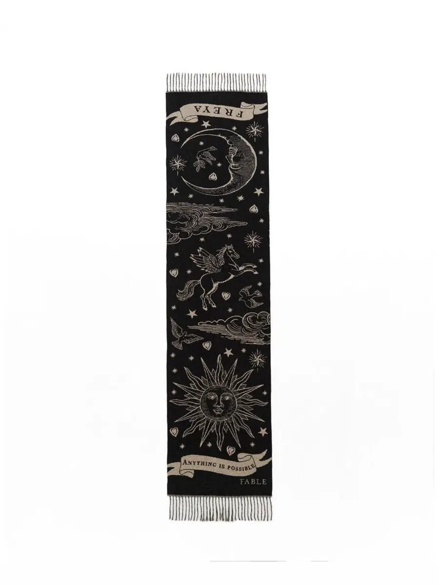 Шарф с жаккардовым узором Freya Celestial Jacquard Fable England — изображение 2 из 4, черный
