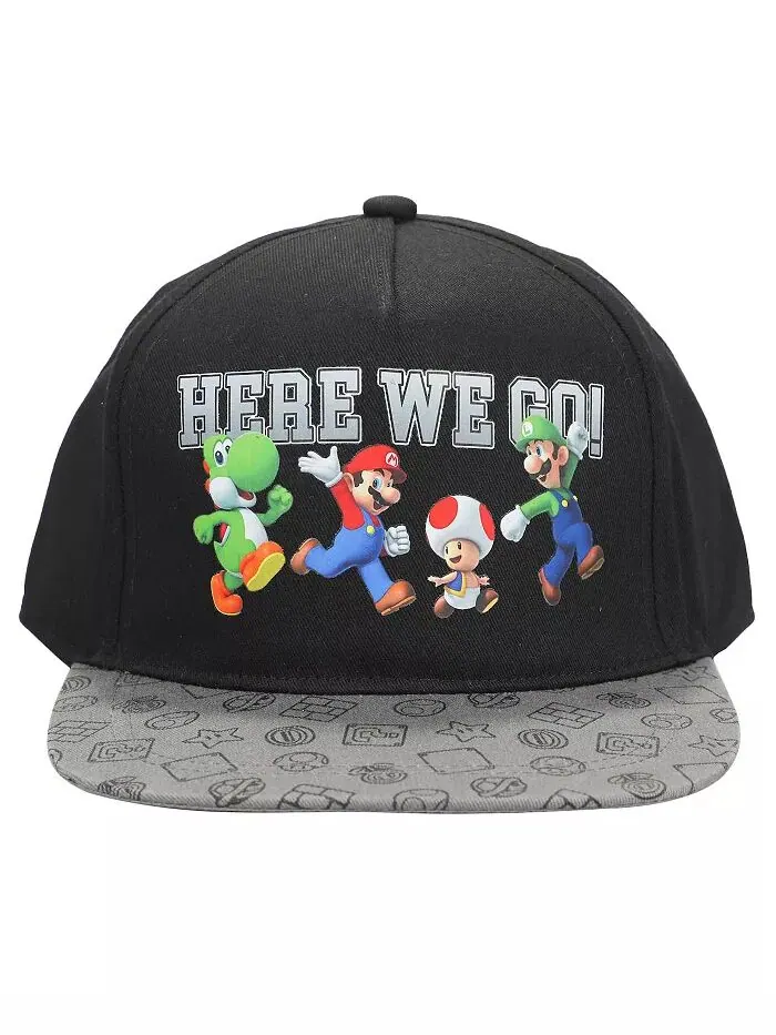 Кепка-кнопка Boys Bros Here We Go черная SUPER MARIO — изображение 2 из 3, черный
