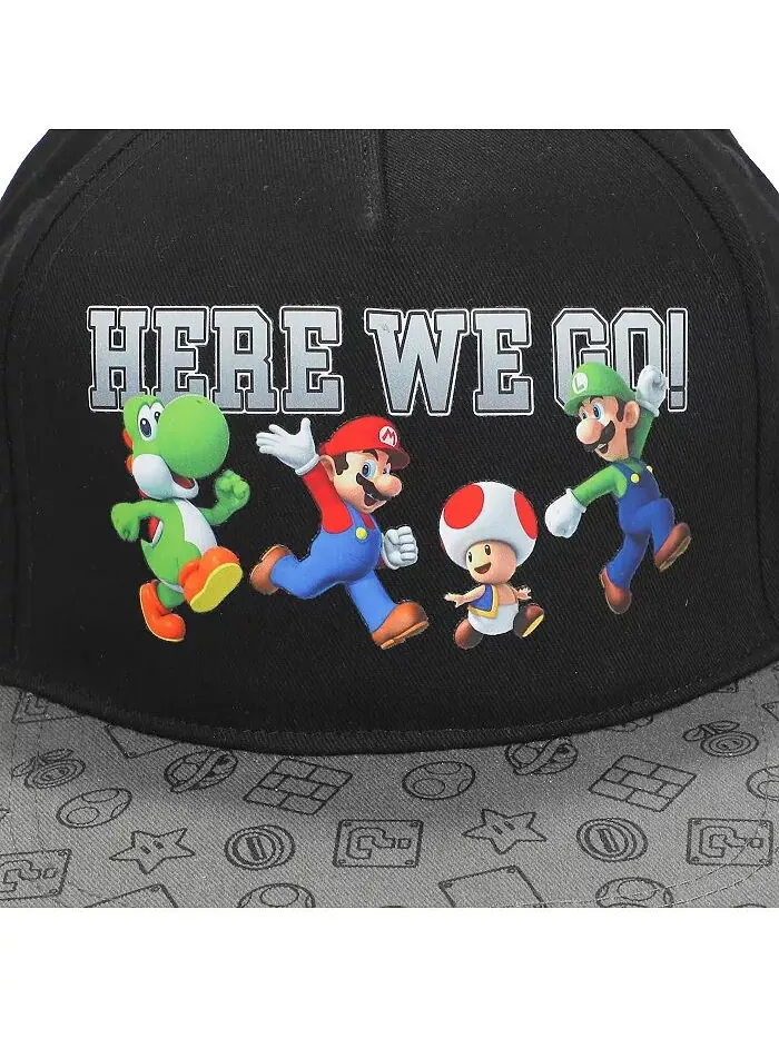 Кепка-кнопка Boys Bros Here We Go черная SUPER MARIO — изображение 3 из 3, черный