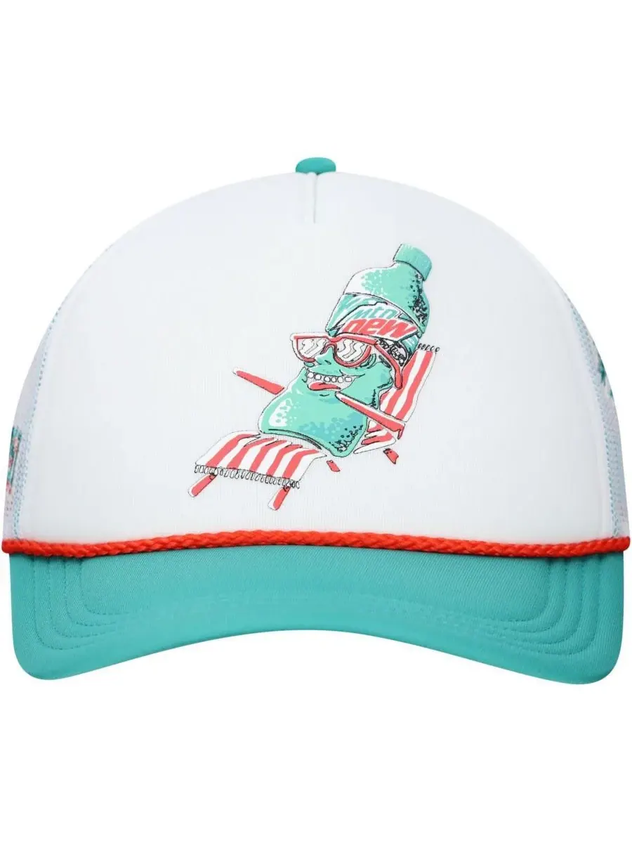 Lids Мужская регулируемая кепка-тракер Mountain Dew Baja Blast or Bust из пеноматериала белого цвета — изображение 4 из 4
