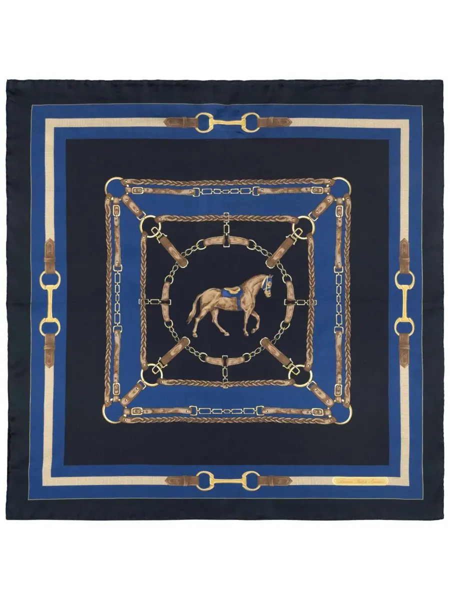 Шелковый платок с принтом Equestrian Small Square Scarf Lauren Ralph Lauren