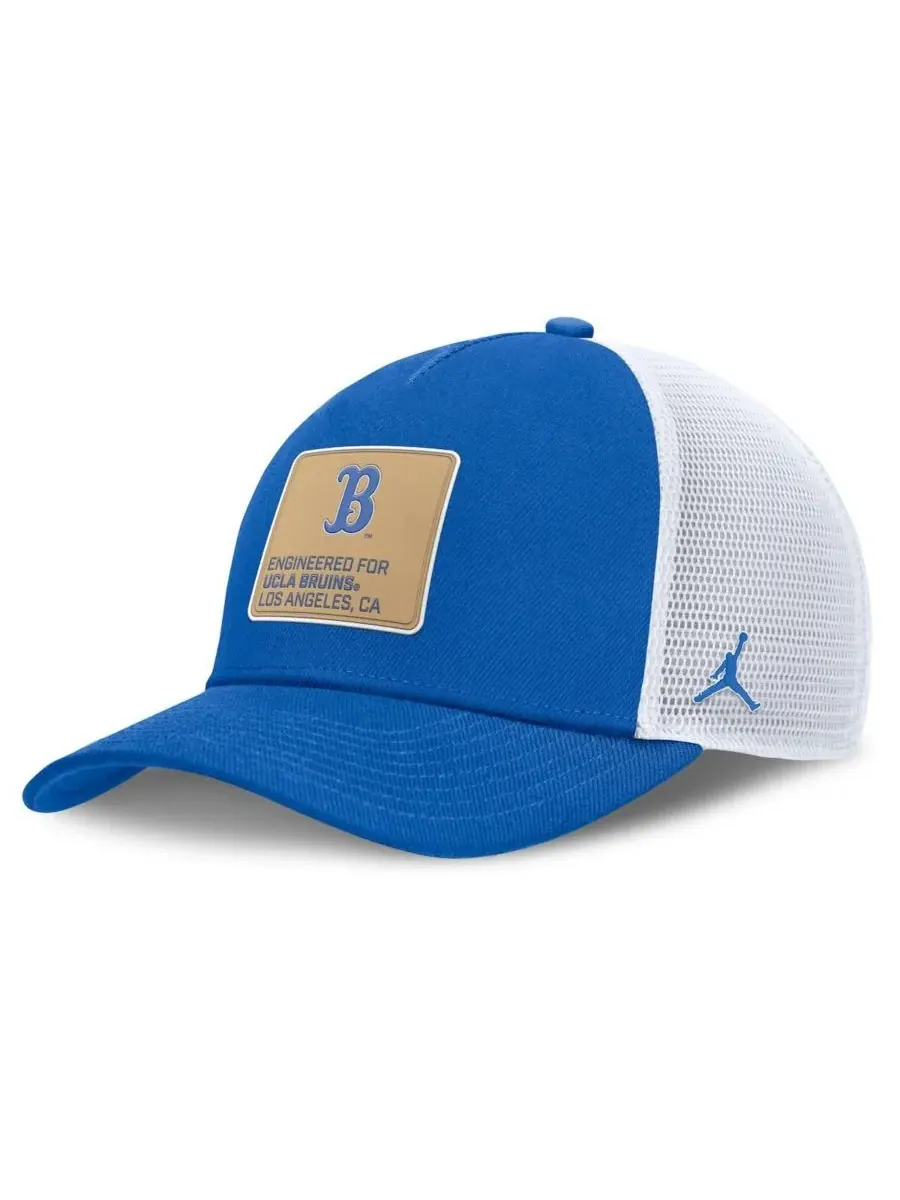 Jordan Мужская сине-белая регулируемая бейсболка UCLA Bruins 2025 On-Field Rise Engineered Trucker