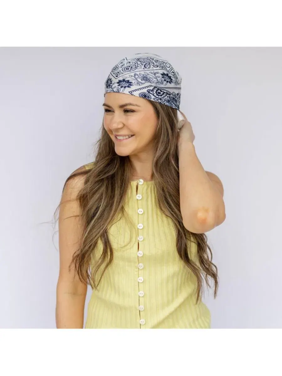 Шелковый платок с принтом Paisley Satin Headscarf Headbands of Hope — изображение 2 из 11, белый