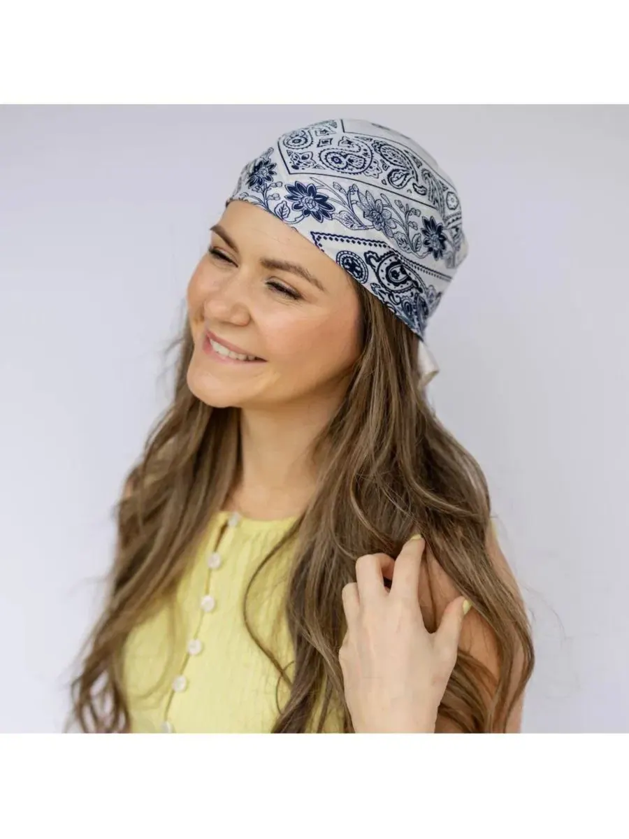 Шелковый платок с принтом Paisley Satin Headscarf Headbands of Hope — изображение 6 из 11, белый